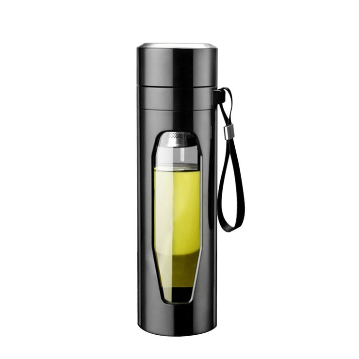 Glass Water Bottle Coffee Tea Cup Infuser With Lid Filter