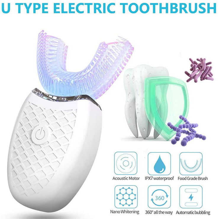 Silicone Electric Toothbrush 360° for Aldult Smart Automatic Whitening