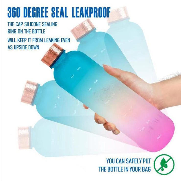 Plastic Water Bottle Frosted Gradient Sports Handle