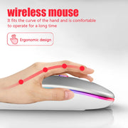 Wireless Mouse For Laptop PC Bluetooth RGB Rechargeable Mouses