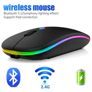 Wireless Mouse For Laptop PC Bluetooth RGB Rechargeable Mouses