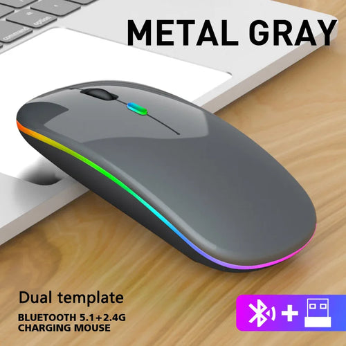 Wireless Mouse For Laptop PC Bluetooth RGB Rechargeable Mouses