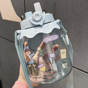 Straw Plastic Portable Water Bottle For Drinking Tea